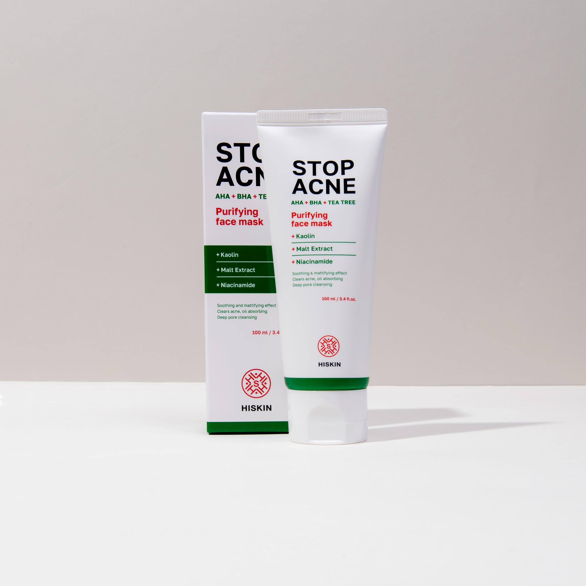 HISKIN STOP ACNE PURIFYING FACE MASK AHA + BHA + TEA TREE, 100 ML