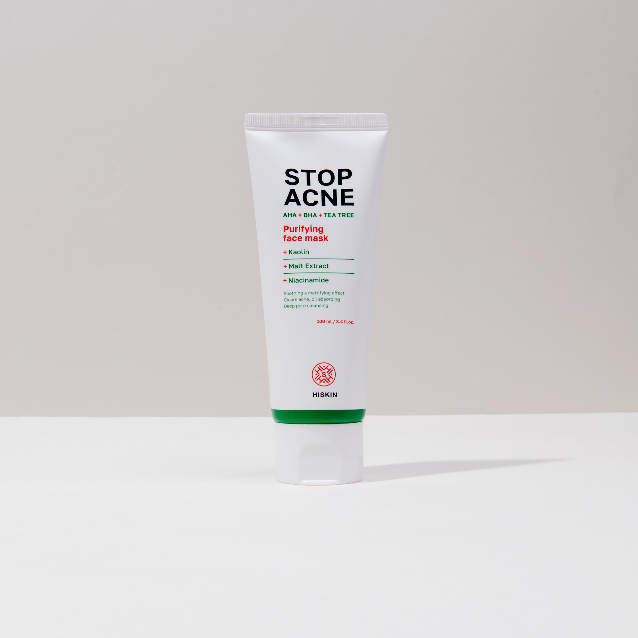 HISKIN STOP ACNE PURIFYING FACE MASK AHA + BHA + TEA TREE, 100 ML - Image 2