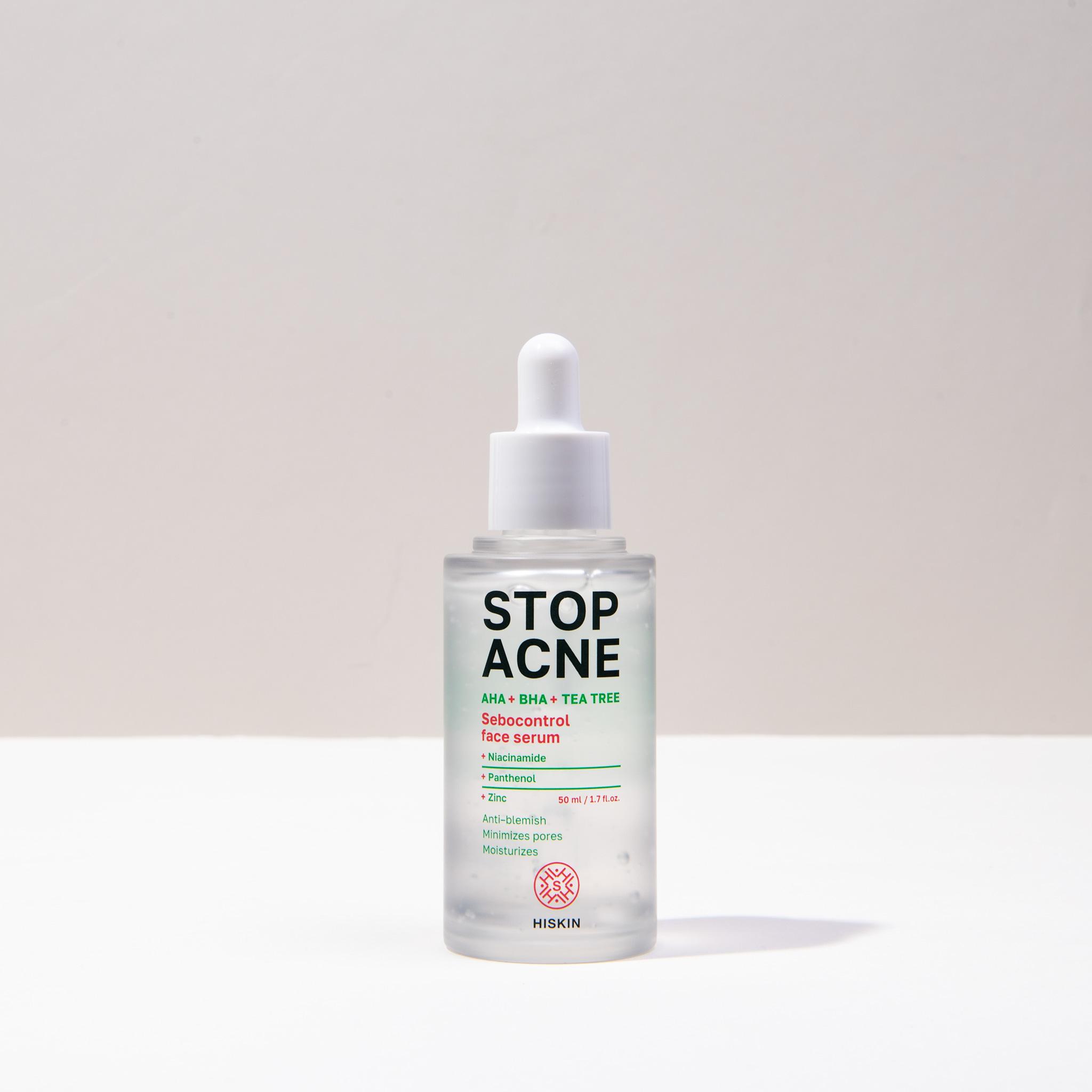 HISKIN STOP ACNE SEBOCONTROL FACE SERUM AHA + BHA + TEA TREE, 50 ML - Image 2