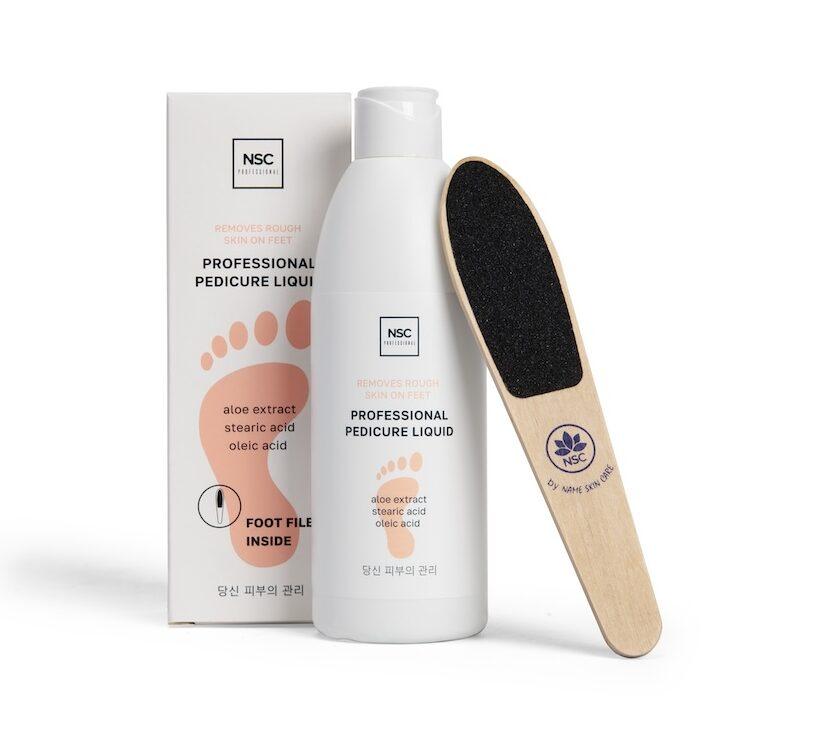 Professional product for removing corns and toughened skin on feet
