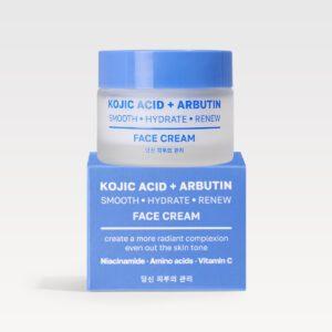 SMOOTHING FACE CREAM WITH KOJIC ACID AND ARBUTIN     SMOOTHS OUT • MOISTURIZES • RENEWS